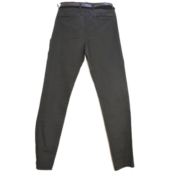 Zara Man Travel Sports Dept. Men's Slim Chino Trouser With Belt Black Size 30 - Picture 3 of 7